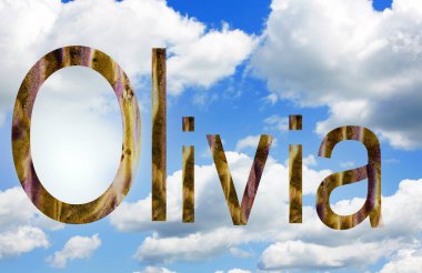 İngilizce Olivia ismi Bulutlarla çevrili