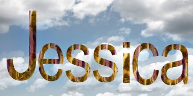 Jessica adı İngilizce. Etrafı bulutlarla çevrili.