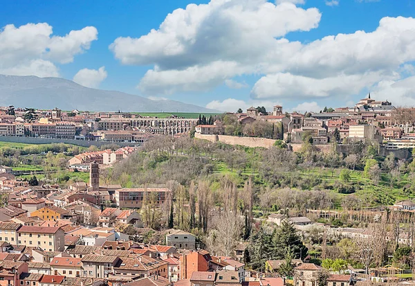 Ville Ségovie Espagne Par Une Journée Nuageuse — Photo