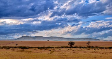 Bulutlu bir günde Kenya dağları