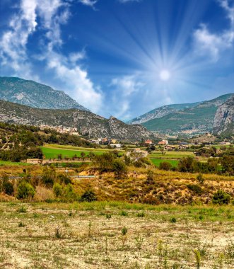 Katalonya Pirene Dağları Ağaçlar ve doğa manzaralı