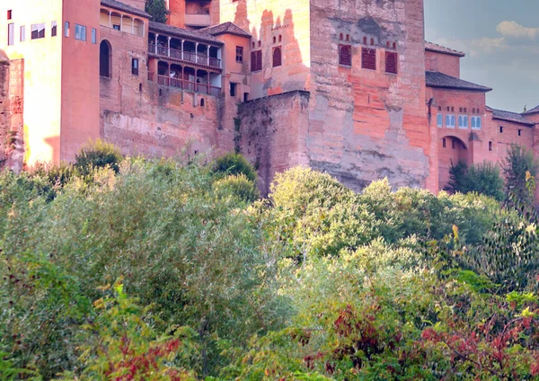 Повітряний Вид Альгамбру Гранаді Похмурий День — стокове фото