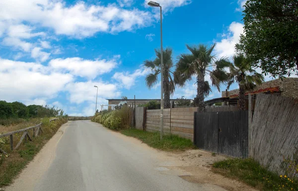 Spanisches Dorf Küstennähe Süden Spaniens Mit Weißen Häusern Frühling — Stockfoto