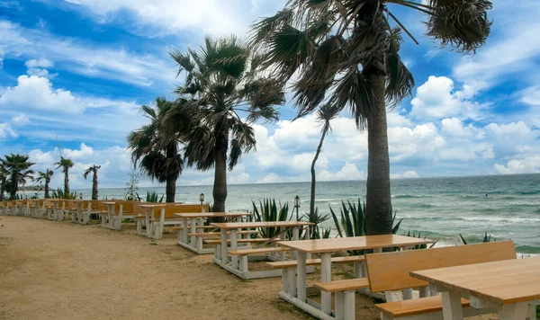 Tengerpart Conil Frontera Dél Spanyolországban Strand Egy Felhős Nap — Stock Fotó