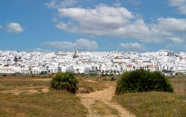 スペイン南部の海岸近くのスペインの村で 春には白い家があります — ストック写真