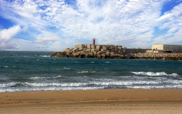 Pobřeží Conil Frontera Jihu Španělska Pláží Oblačném Dni — Stock fotografie