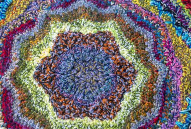 Arkaplan oluşturan renkli yün battaniyeler