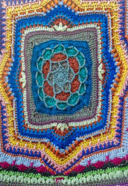 Arkaplan oluşturan renkli yün battaniyeler