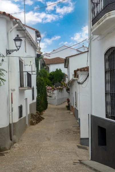 Rue Fuenteheridos Avec Des Maisons Blanches Dans Sierra Aracena Dans — Photo