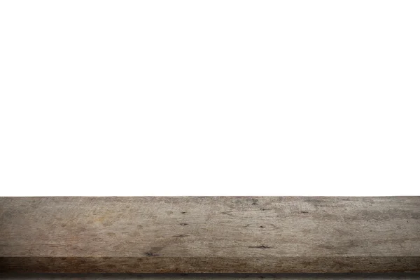 Pusta tabela z worek na białym tle — Zdjęcie stockowe
