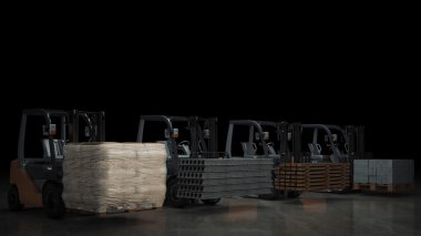 İnşaat malzemeleri ile forklift