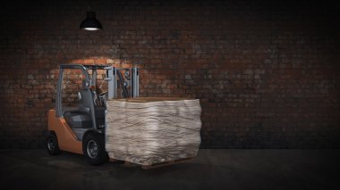 İnşaat malzemeleri ile forklift