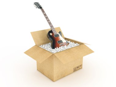 elektro gitarı fişe karton kutu