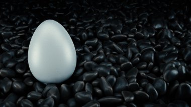 Gerçekçi 3d beyaz yumurta. 3D render