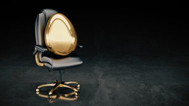 altın yumurta kavramı iş. 3D render