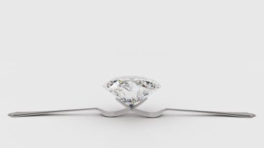 elmas çatal bıçak takımı. 3D render