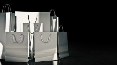 Kağıt poşetler izole. 3D render