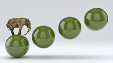 fil ve topu. 3D render