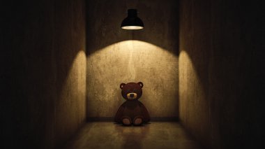 çocuk istismarı kavramı. 3D render