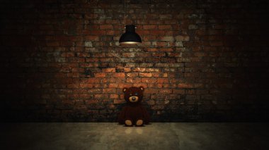 çocuk istismarı kavramı. 3D render