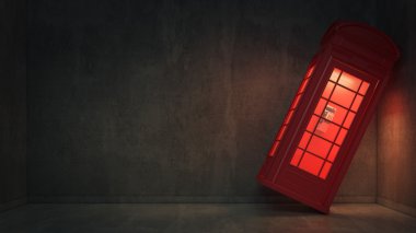 Londra'da İngiliz telefon kulübesi