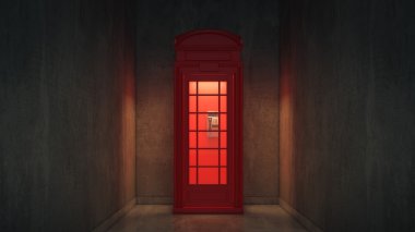 Londra'da İngiliz telefon kulübesi