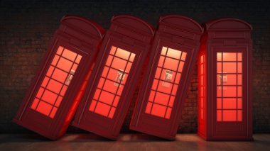 Londra'da İngiliz telefon kulübesi