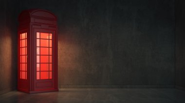 Londra'da İngiliz telefon kulübesi