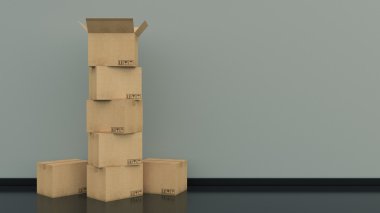 Boş kutulara 3d Oda