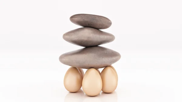 Group strength organization business concept as a rock or boulder lifted. 3d rendering — Stock Photo, Image