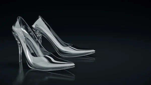 Primer plano de los zapatos de tacón alto femeninos. renderizado 3d — Foto de Stock