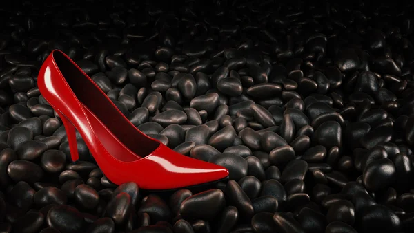 Primer plano de los zapatos de tacón alto femeninos. renderizado 3d —  Fotos de Stock