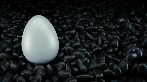 Huevo blanco 3D realista. renderizado 3d —  Fotos de Stock