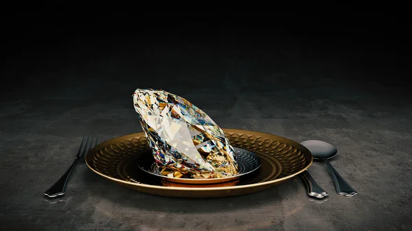 Białe płytki z diamentami Biżuteria skarb. renderowania 3D — Zdjęcie stockowe