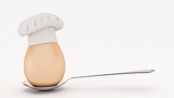 Uovo chef. concetto di cuoco. rendering 3d — Foto Stock
