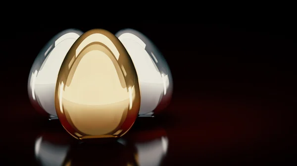 Huevos de oro y plata. Renderizado 3D — Foto de Stock