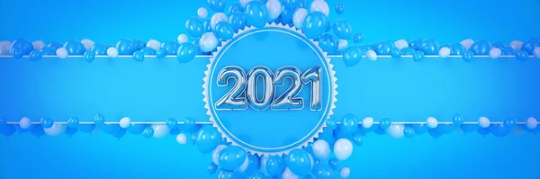 Numbers Happy New Year 2021 Helium Balloons Foil Numbers Christmas — Stock Photo, Image