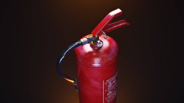 Söndürücü koyu arka plana sabitlendi. 3d oluşturma