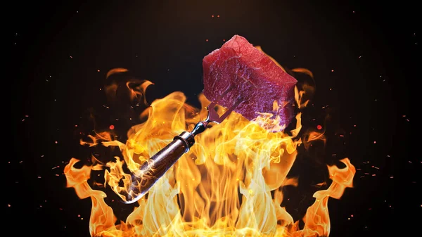 Beef Steaks Grill Rendering — Stock Photo, Image