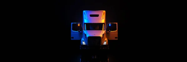 Biała Ciężarówka Renderowanie — Zdjęcie stockowe