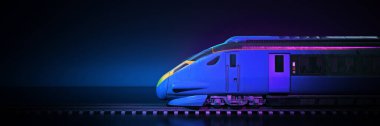 Train with dark background. 3d rendering