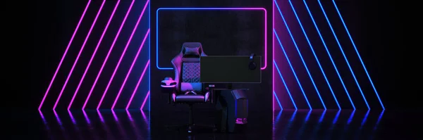 Professional Gamers Game Chair Concept Cyber Sport Arena Rendering — ストック写真