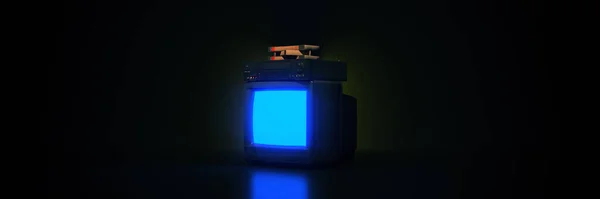 Retro Golf 80S Concept Videospeler Met Vhs Cassette Oude Neon — Stockfoto