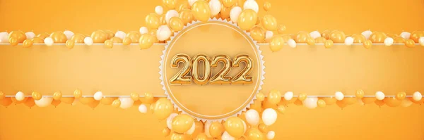 Numbers Happy New Year 2022 Helium Balloons Foil Numbers Christmas — Stock Photo, Image