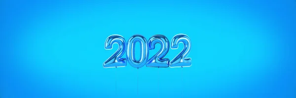 Zahlen Für Ein Gutes Neues Jahr 2022 Heliumballons Foliennummern Luftballons — Stockfoto