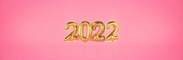 Numbers Happy New Year 2022 Helium Balloons Foil Numbers Christmas — Stock Photo, Image