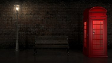 Londra'da İngiliz telefon kulübesi