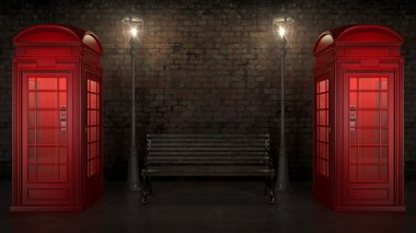 Londra'da İngiliz telefon kulübesi