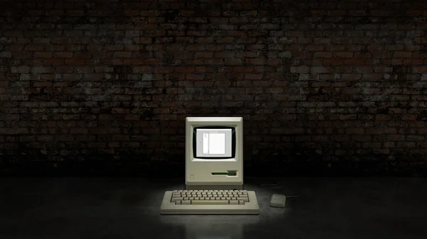 오래 된 빈티지 오래 된 컴퓨터. — 스톡 사진