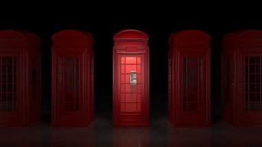 Londra'da İngiliz telefon kulübesi
